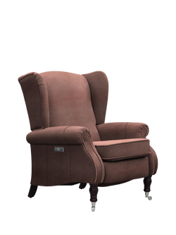 Parker Knoll Harrington Power Recliner Leather Armchair, Dallas Dark Brown