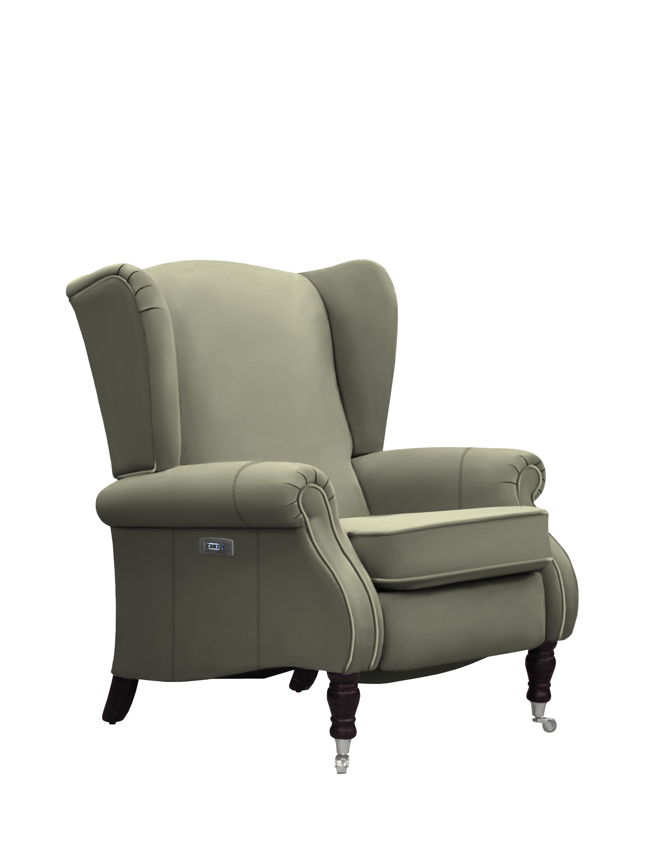 Harrington Range, Parker Knoll Harrington Power Recliner Leather Armchair, Madri Olive