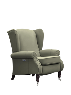 Parker Knoll Harrington Power Recliner Leather Armchair, Madri Olive