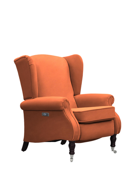 Parker Knoll Harrington Power Recliner Armchair, Easy Clean Plush Rust