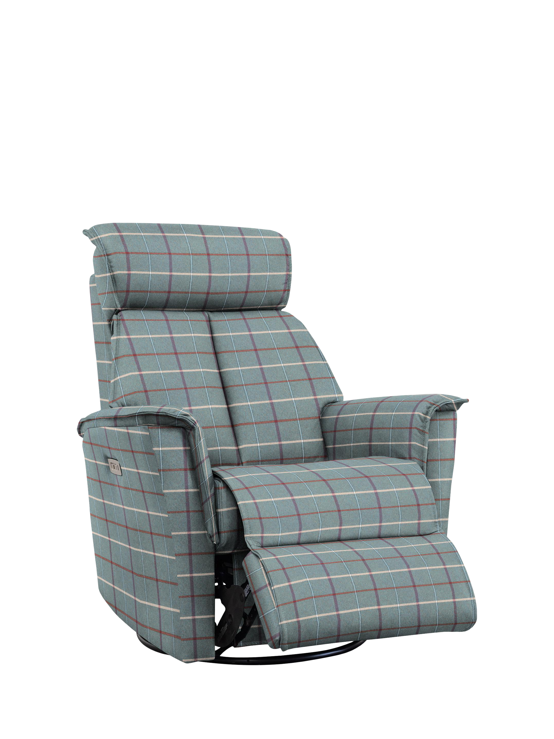 Juni Range, Parker Knoll Juni Swivel Recliner Chair, Berwick Check Teal