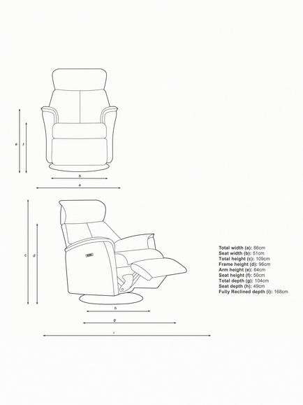 Parker Knoll Juni Leather Swivel Recliner Chair - view 2, Dallas Dark Brown