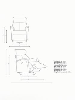 Parker Knoll Juni Swivel Recliner Chair - view 2, Edith Easy Clean Natural