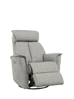 Parker Knoll Juni Swivel Recliner Chair, Edith Easy Clean Silver