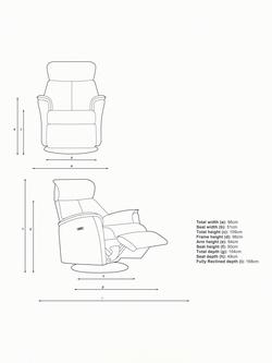 Parker Knoll Juni Swivel Recliner Chair - view 2, Edith Easy Clean Silver