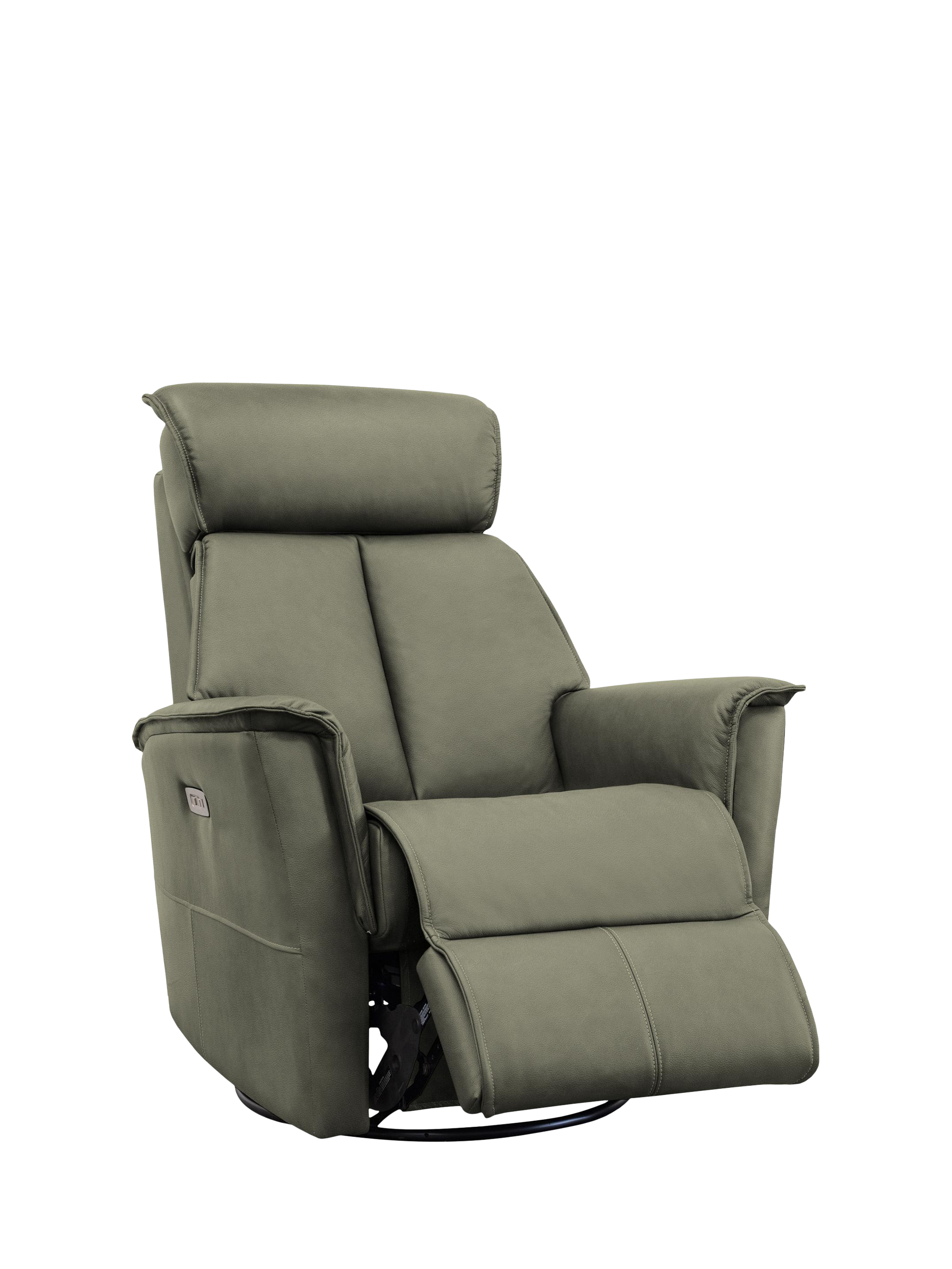 Juni Range, Parker Knoll Juni Leather Swivel Recliner Chair, Madri Olive