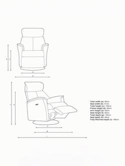 Parker Knoll Juni Swivel Recliner Chair - view 2, Contour Sunset