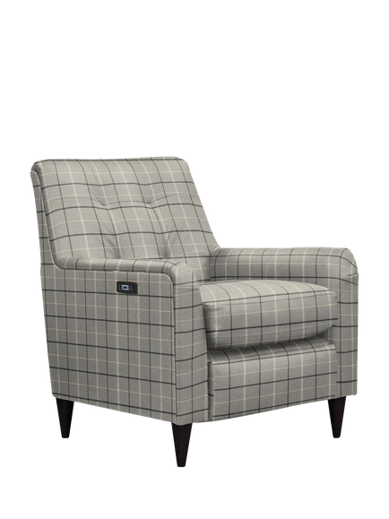 Parker Knoll Mid-Century Motion Armchair, Dark Leg, Berwick Check Grey