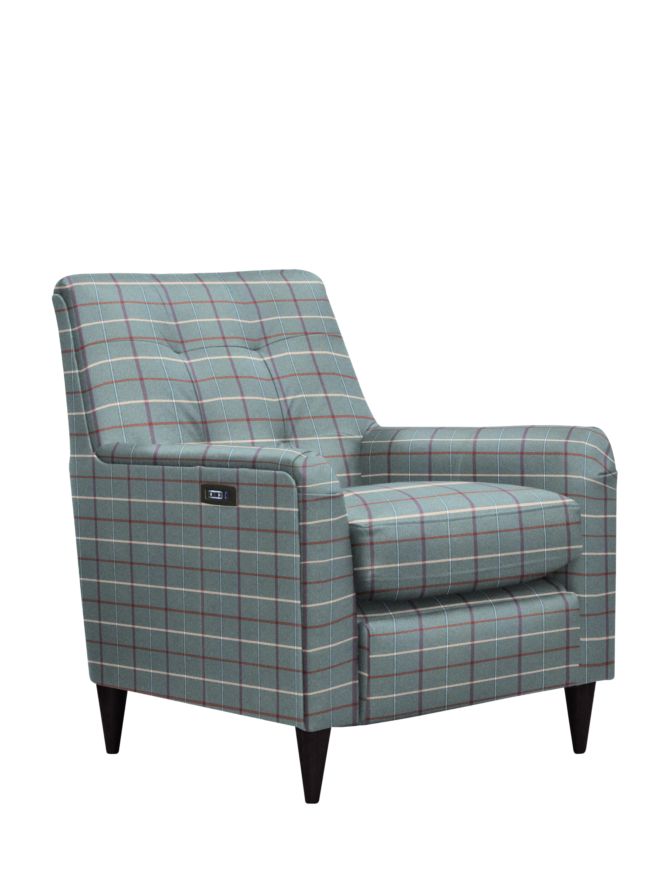 Mid-Century Range, Parker Knoll Mid-Century Power Recliner Armchair, Berwick Check Teal