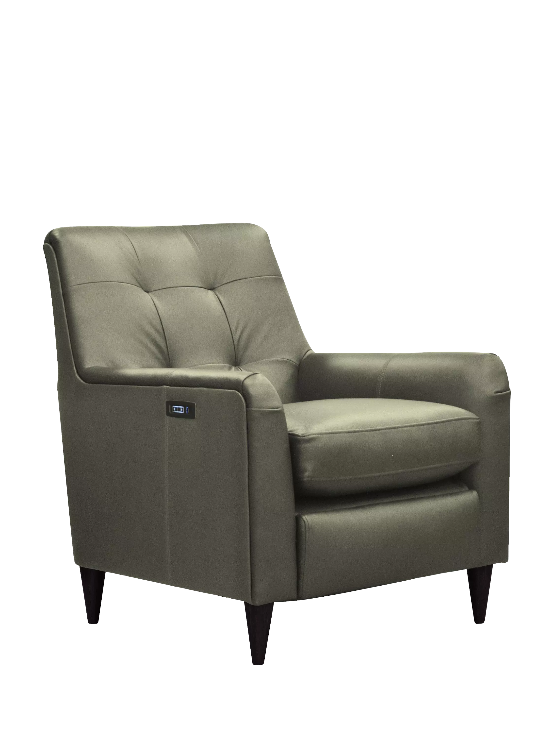 Parker Knoll Mid-Century Button Back Motion Leather Armchair, Dark Leg