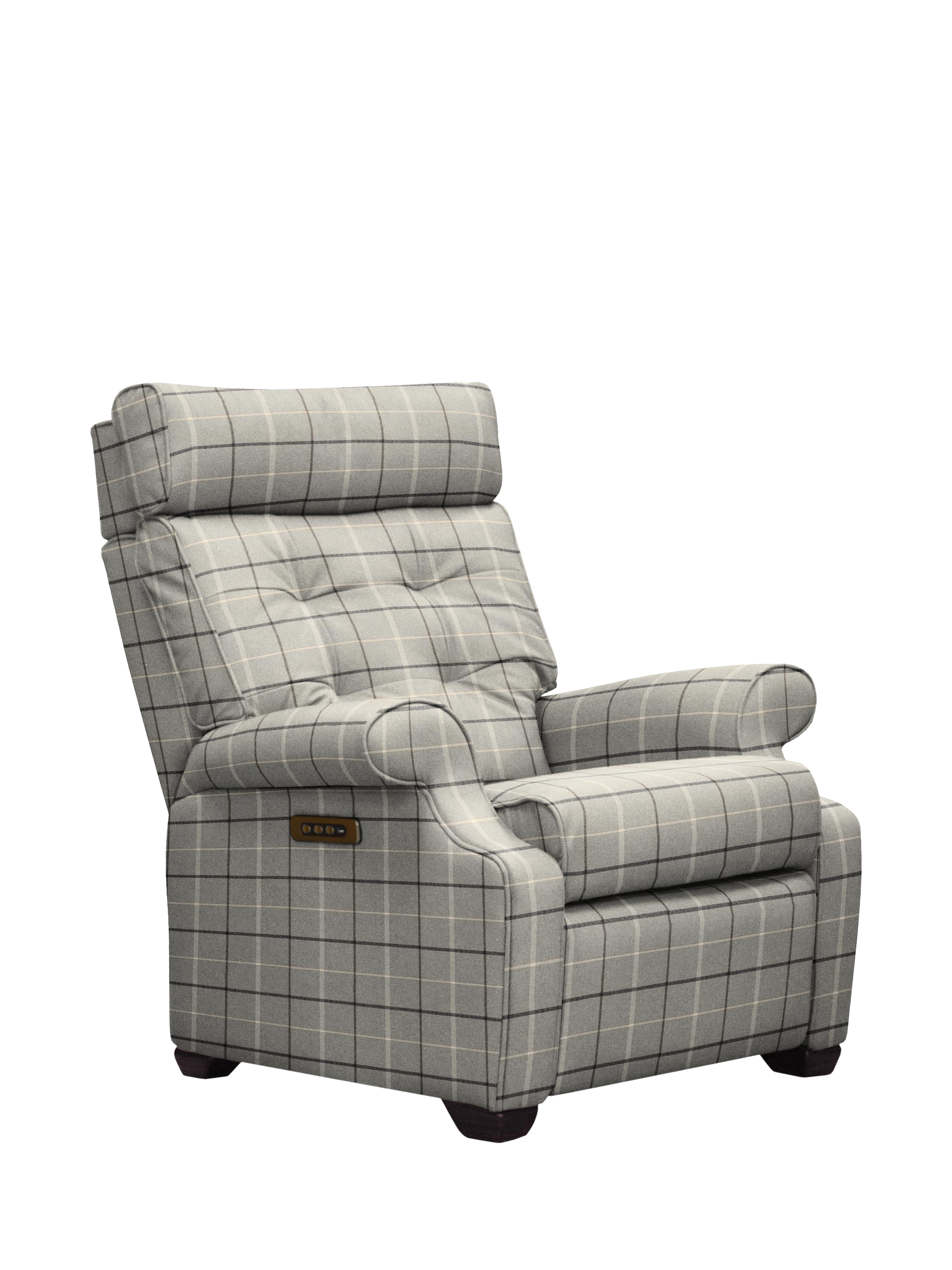 Norton Range, Parker Knoll Norton 150 Power Plus Recliner with Motorised Headrest, Berwick Check Grey