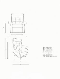 Parker Knoll Norton Rise and Recline Leather Armchair - view 2, Dallas Dark Brown