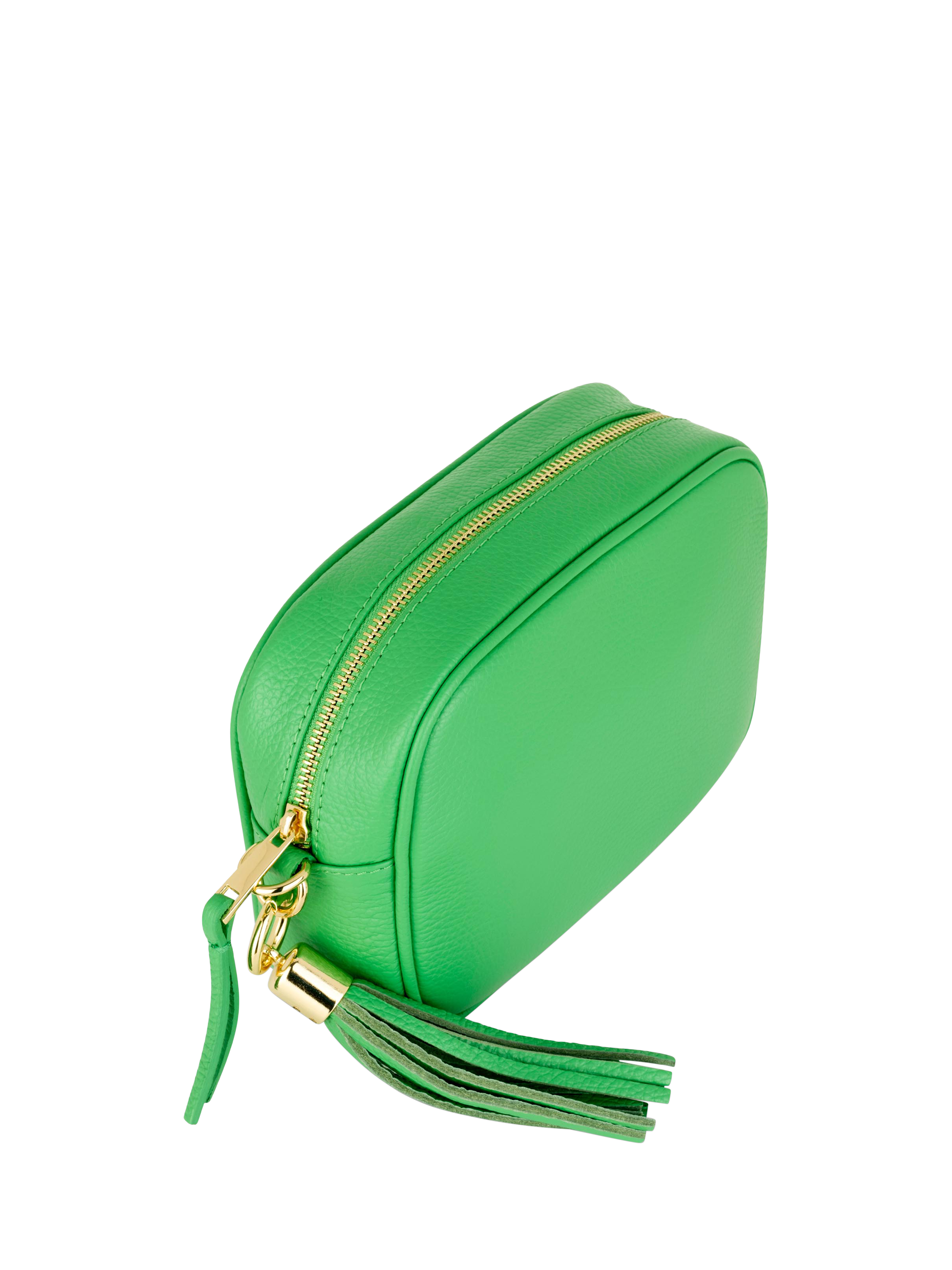 Product image 3 of 5, which shows Apatchy London Leather Crossbody Camera Bag, Bright Green