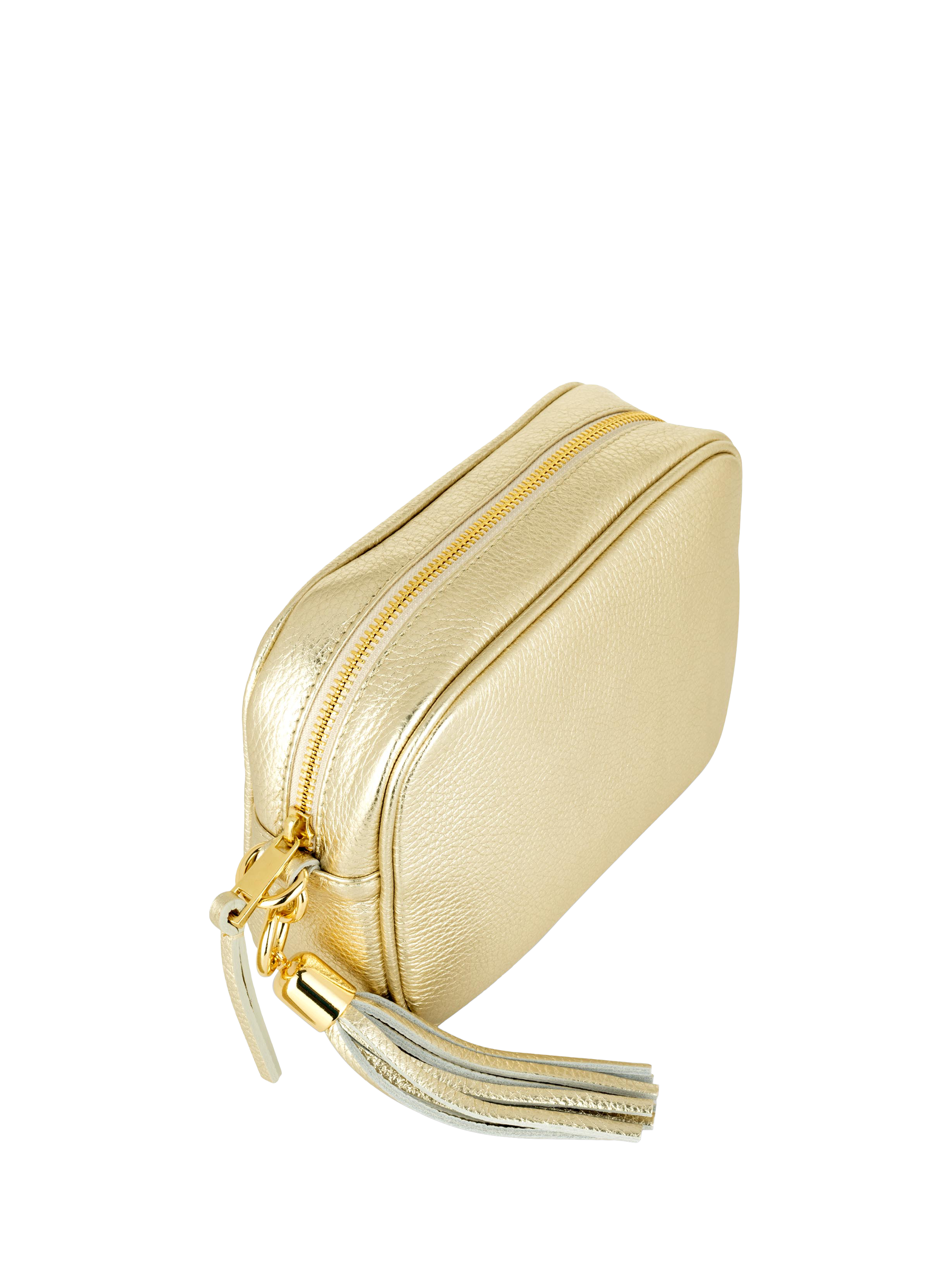 Product image 4 of 4, which shows Apatchy London Leather Crossbody Camera Bag, Gold