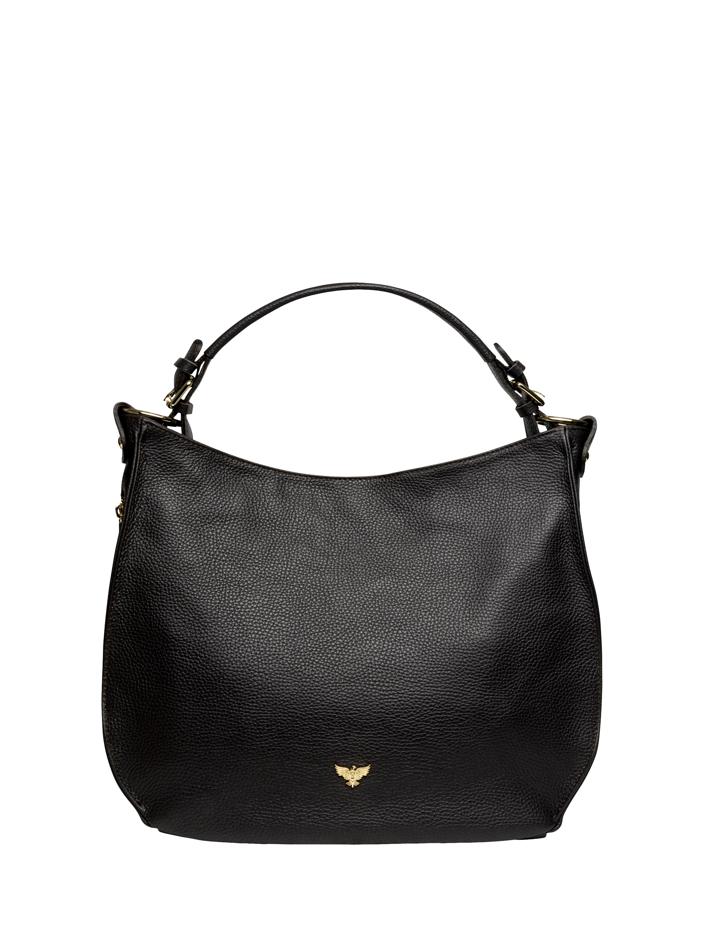 Product image 4 of 6, which shows Apatchy London Harriet Leather Hobo Bag, Black
