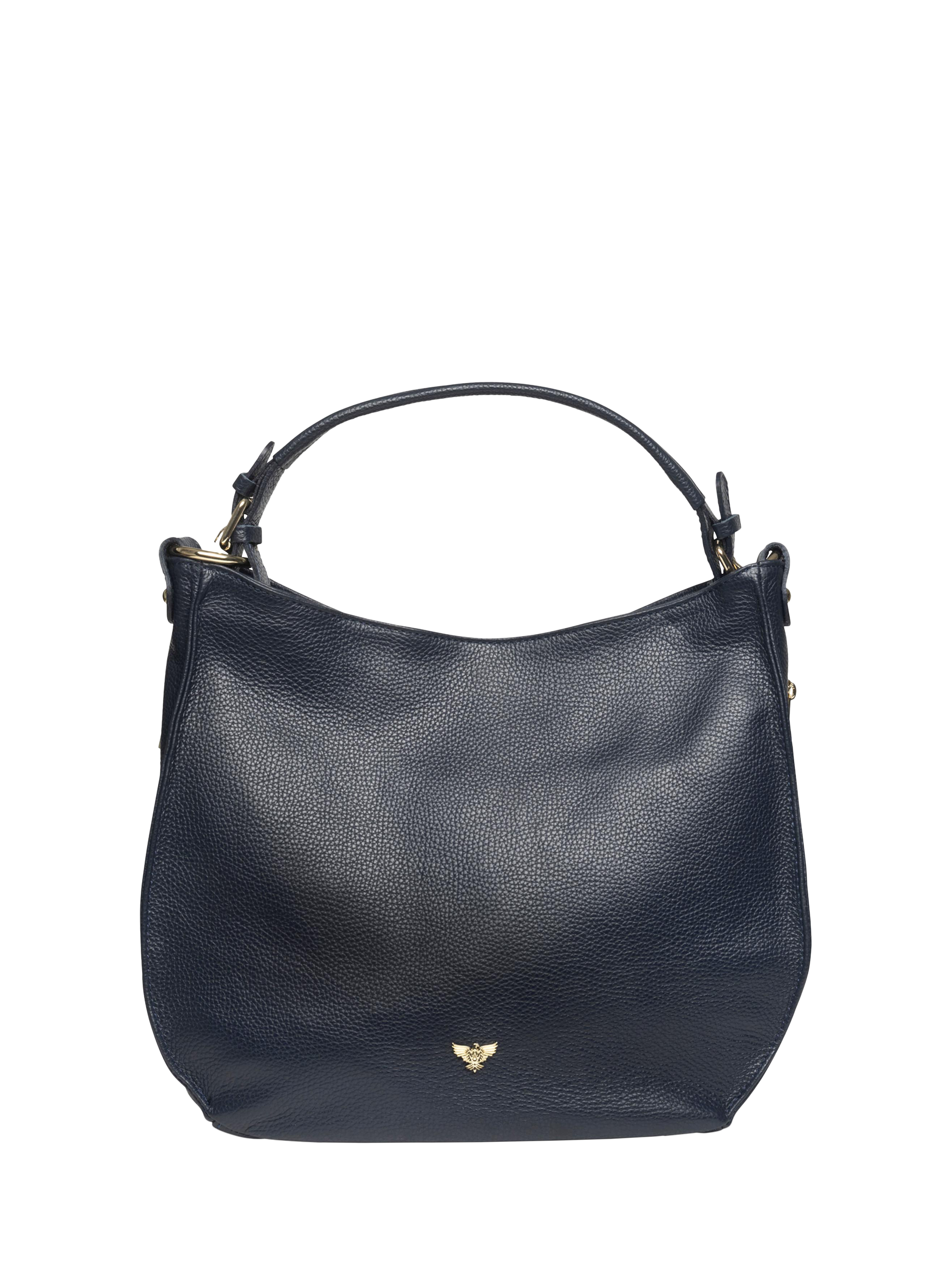 Product image 3 of 6, which shows Apatchy London The Harriet Leather Hobo Bag, Navy