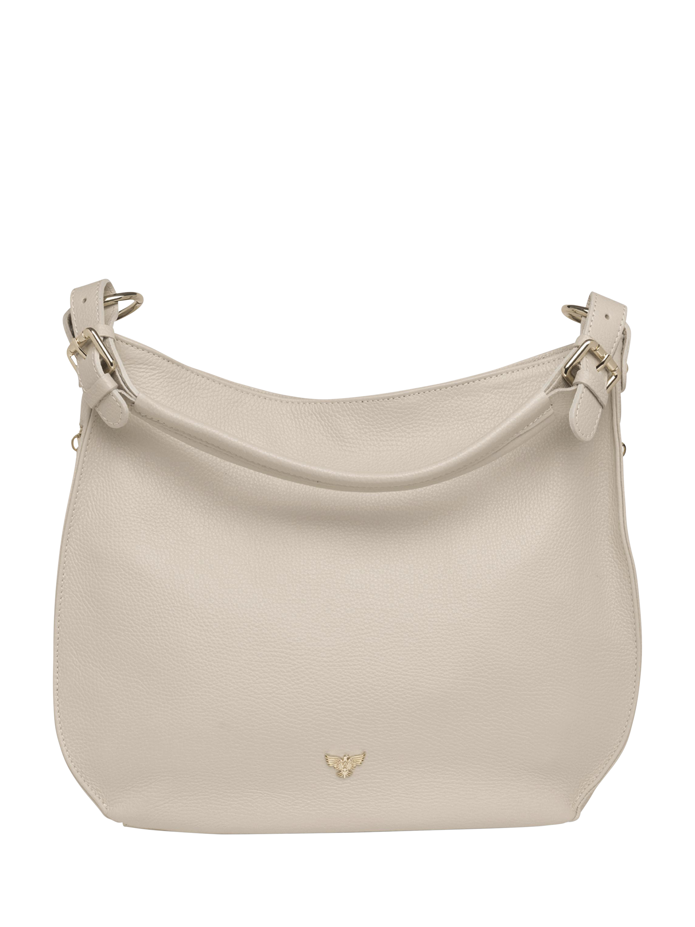 Product image 1 of 6, which shows Apatchy London The Harriet Leather Hobo Bag, Stone