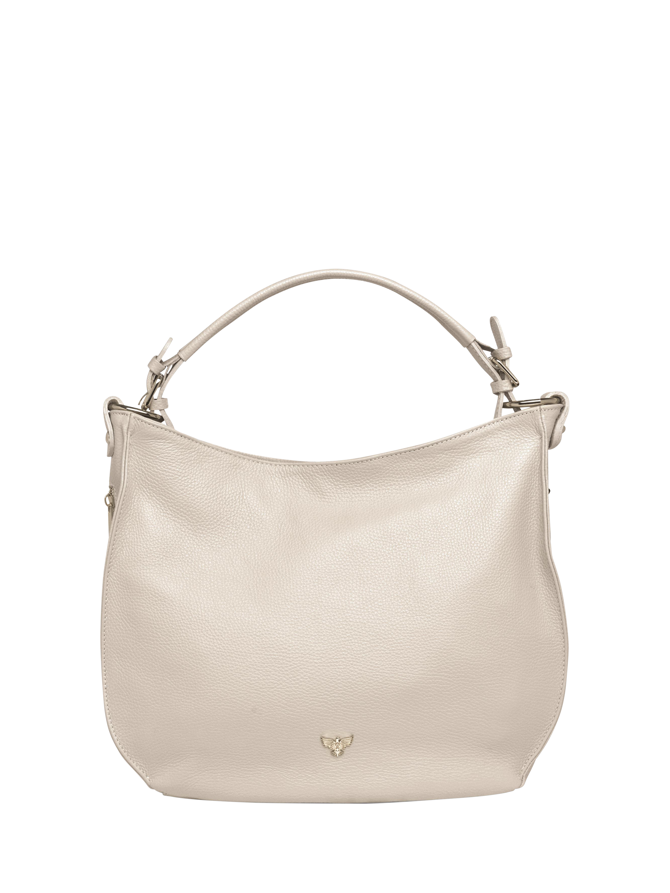 Product image 3 of 6, which shows Apatchy London The Harriet Leather Hobo Bag, Stone