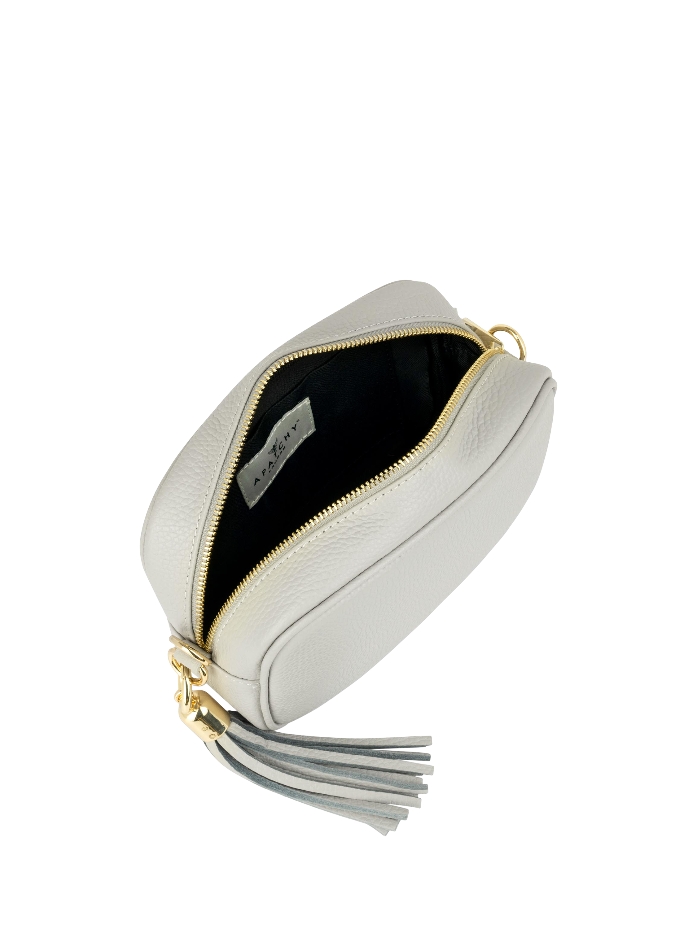 Product image 4 of 4, which shows Apatchy London Leather Crossbody Camera Bag, Light Grey