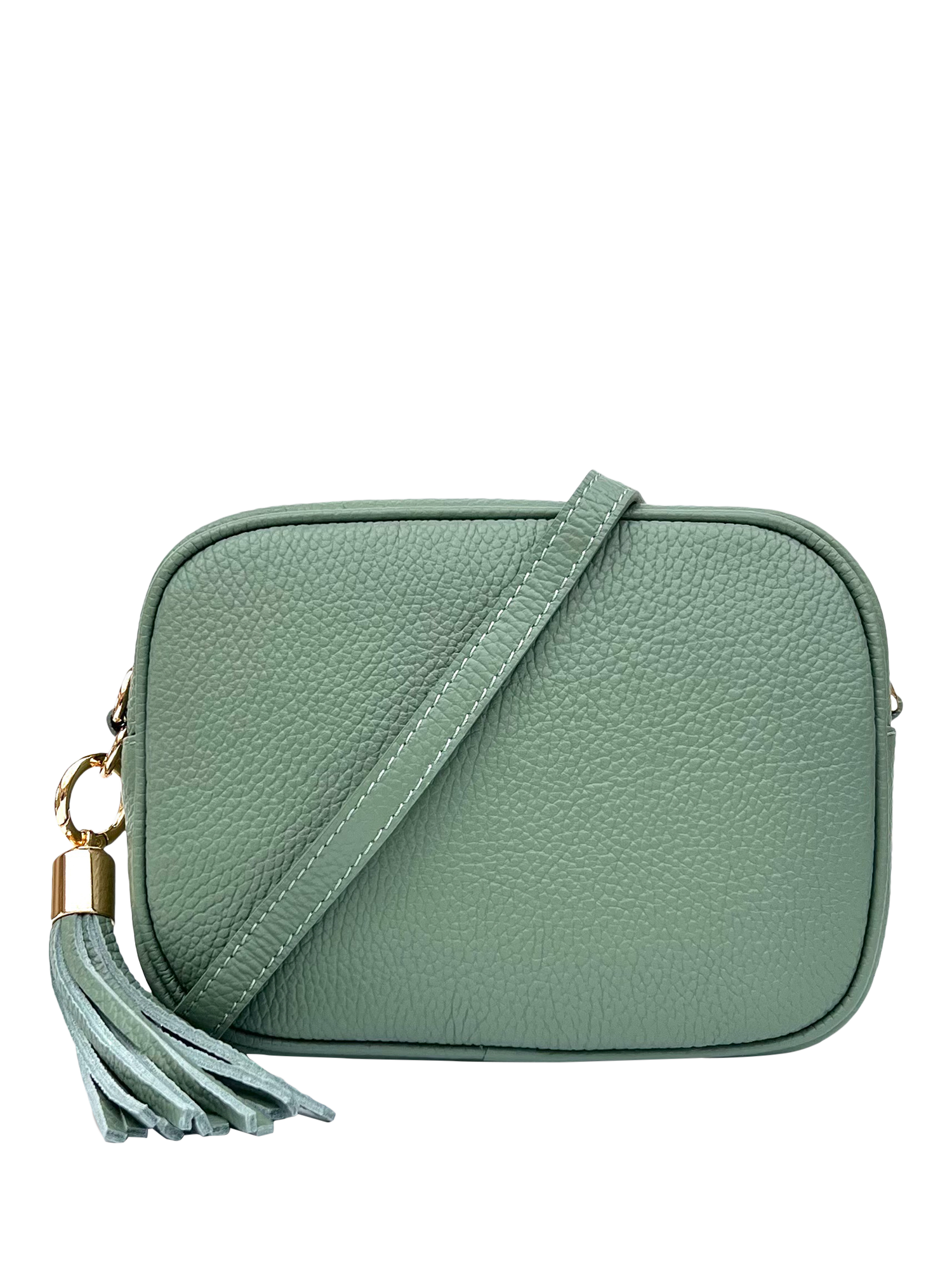 Product image 1 of 4, which shows Apatchy London Leather Crossbody Camera Bag, Pistachio