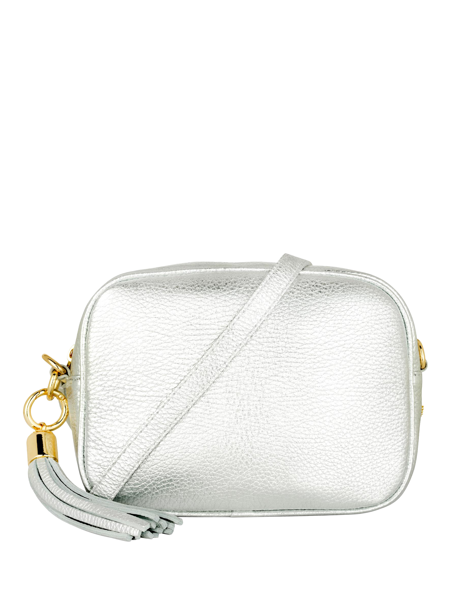 Product image 1 of 4, which shows Apatchy London Leather Crossbody Camera Bag, Silver