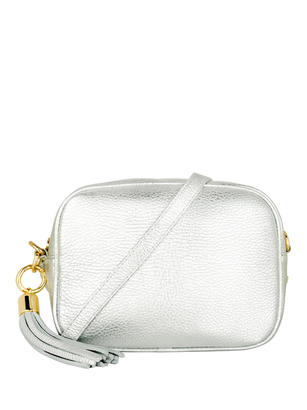 Apatchy London Leather Crossbody Camera Bag, Silver