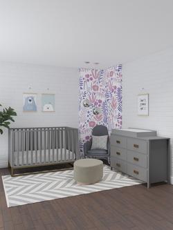 Little Seeds Haven Cotbed and 6-Drawer Changing Table Dresser, Grey - view 2, Grey