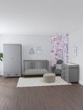 Little Seeds Haven Cotbed, 3-Drawer Changing Table Dresser and Double Wardrobe, Grey