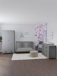 Little Seeds Haven Cotbed, 6-Drawer Changing Table Dresser and Double Wardrobe, Grey