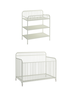 Little Seeds Ivy Cotbed & Changing Table Set, 2 Piece, White - view 2, White