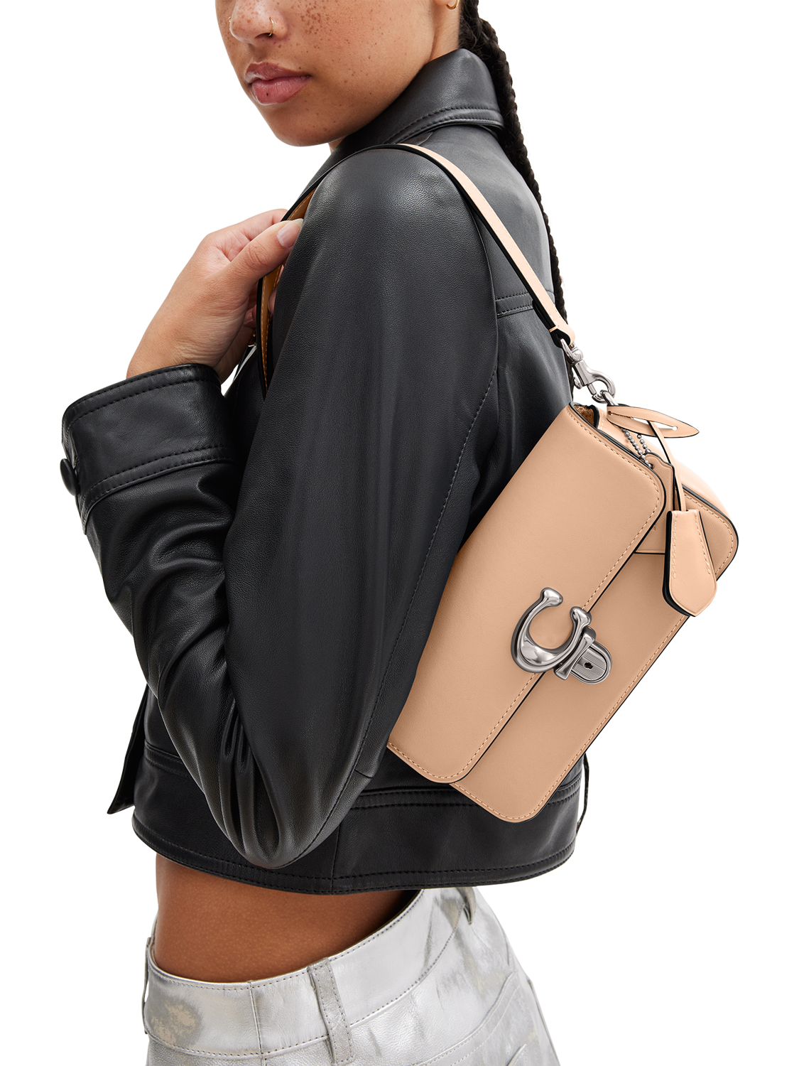 Product image 5 of 5, which shows Coach Glove Tanned Leather Shoulder Bag, Beige