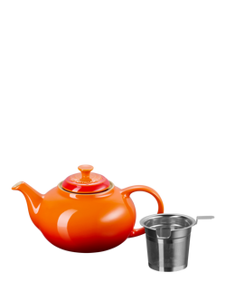 Le Creuset Stoneware Infuser Teapot,1.3L, Cerise, Volcanic