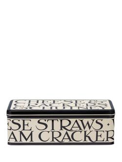 Emma Bridgewater Black Toast Crackers Long Deep Rectangular Tin, 1.68L, Black/White, Multi