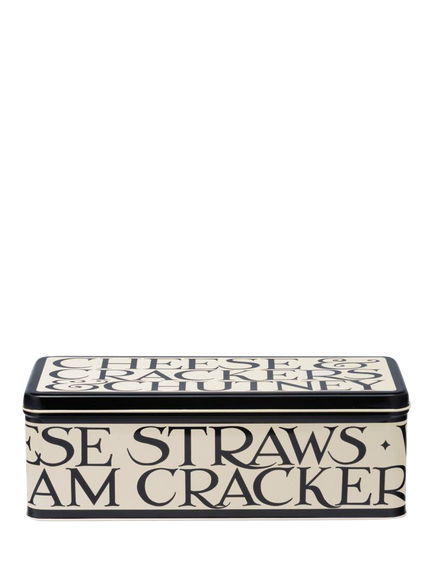 Emma Bridgewater Black Toast Crackers Long Deep Rectangular Tin, 1.68L, Black/White, Multi