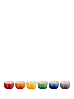 Le Creuset Stoneware Small Ramekin, Set of 6, 100ml, Rainbow, Rainbow