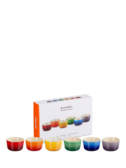 Le Creuset Stoneware Small Ramekin, Set of 6, 100ml, Rainbow - view 2, Rainbow