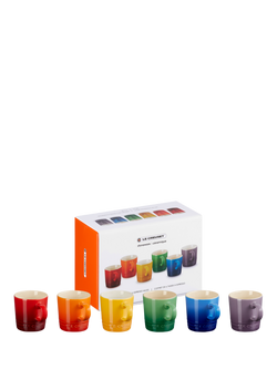 Le Creuset Stoneware Espresso Mug, Set of 6, 100ml, Rainbow - view 2, Rainbow