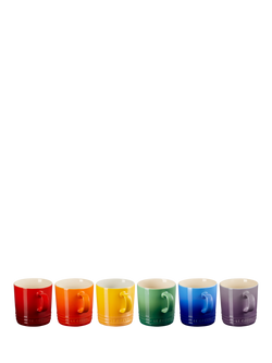 Le Creuset Stoneware Mug, Set of 6, 350ml, Rainbow, Rainbow