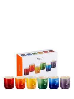 Le Creuset Stoneware Mug, Set of 6, 350ml, Rainbow - view 2, Rainbow