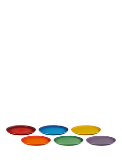 Le Creuset Stoneware Coupe Dinner Plate, Set of 6, 27cm, Rainbow, Rainbow