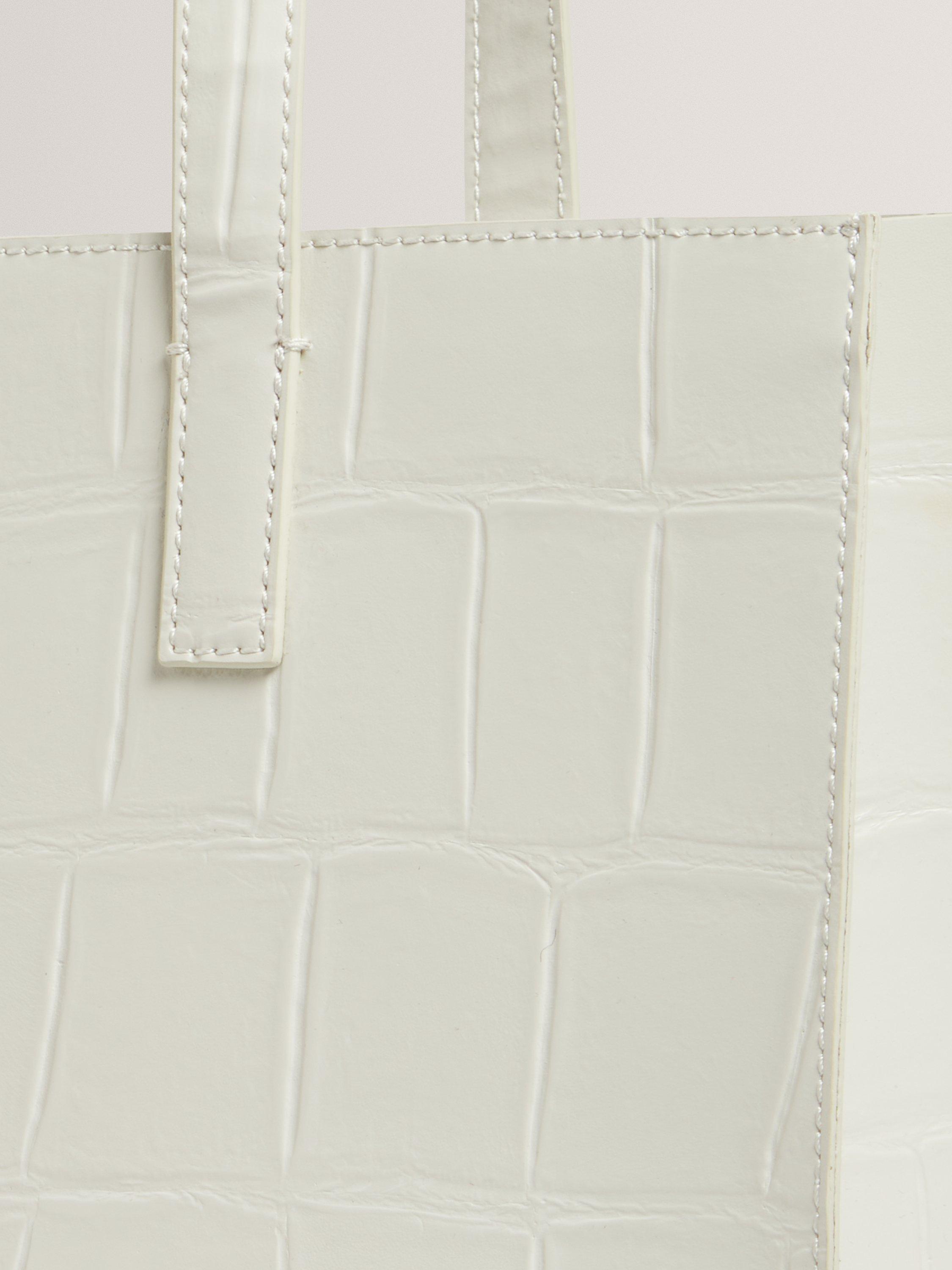 Product image 5 of 5, which shows Ted Baker Crocon Croc Effect Large Icon Tote Bag, Ivory
