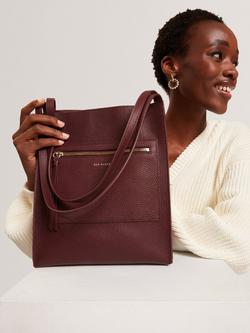 Ted Baker Taala Small Shopper Leather Tote Bag - view 2, Burgundy