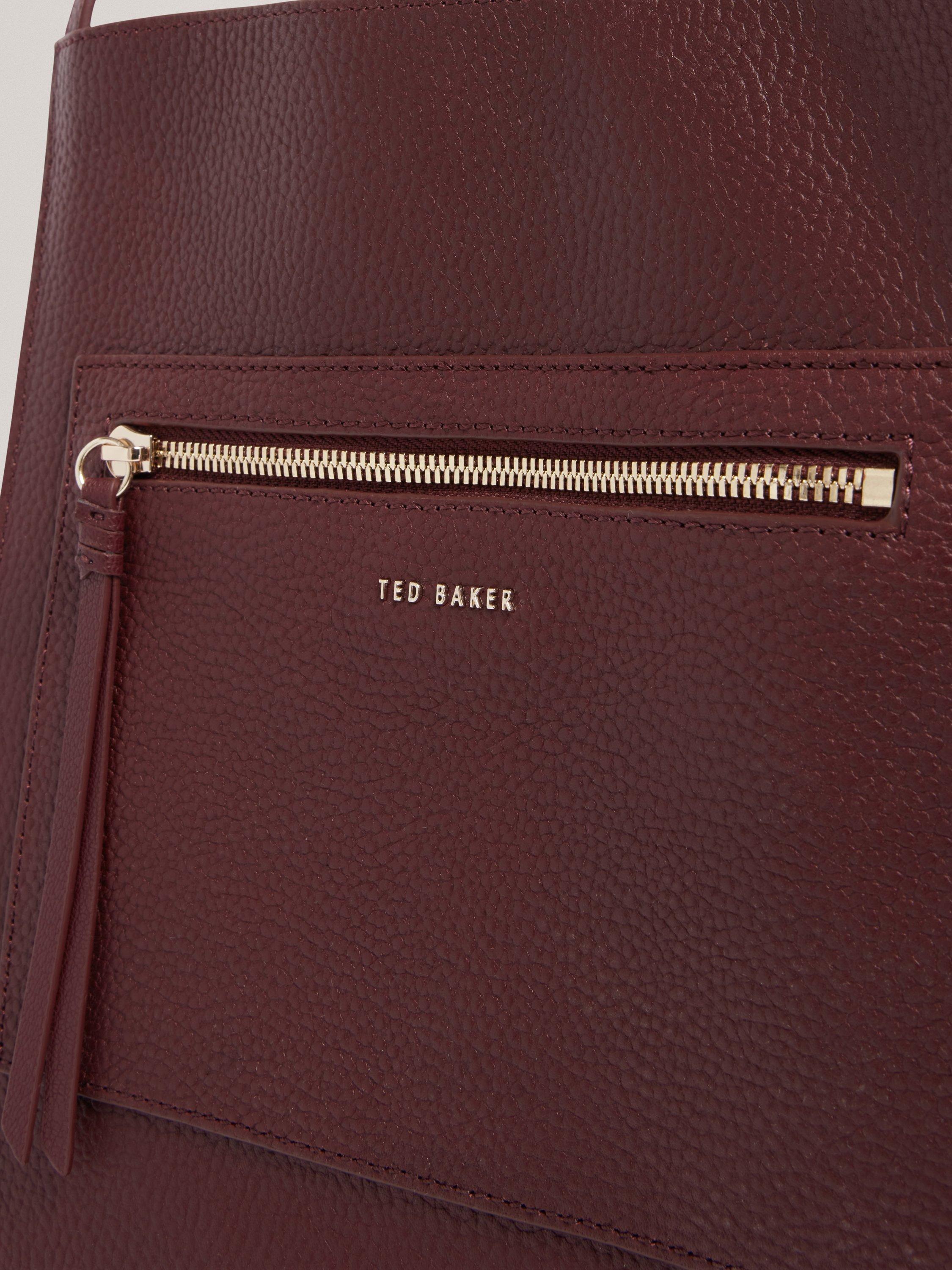 Product image 4 of 5, which shows Ted Baker Taala Small Shopper Leather Tote Bag, Burgundy