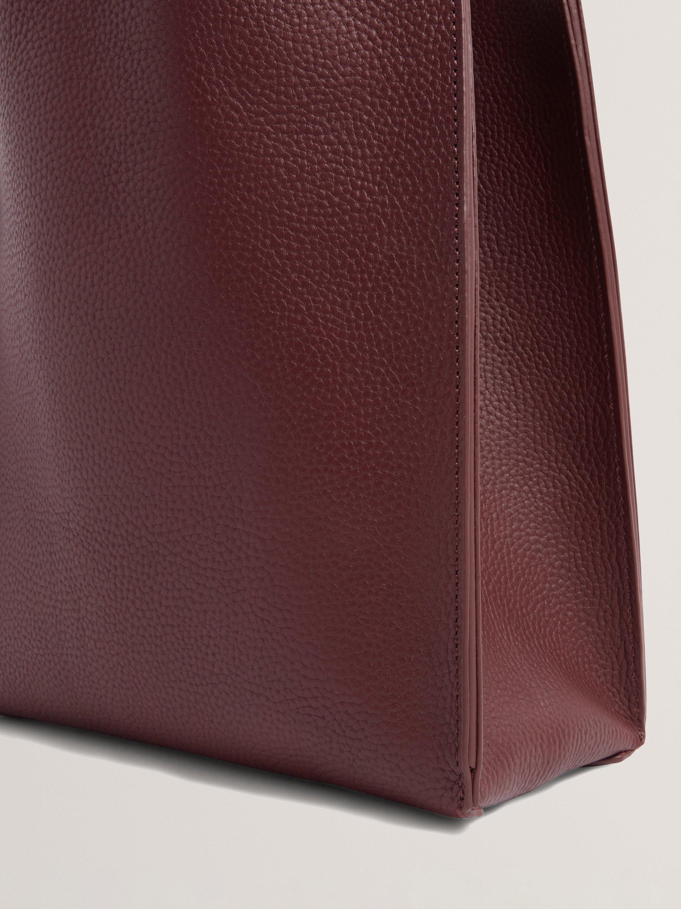 Product image 5 of 5, which shows Ted Baker Taala Small Shopper Leather Tote Bag, Burgundy