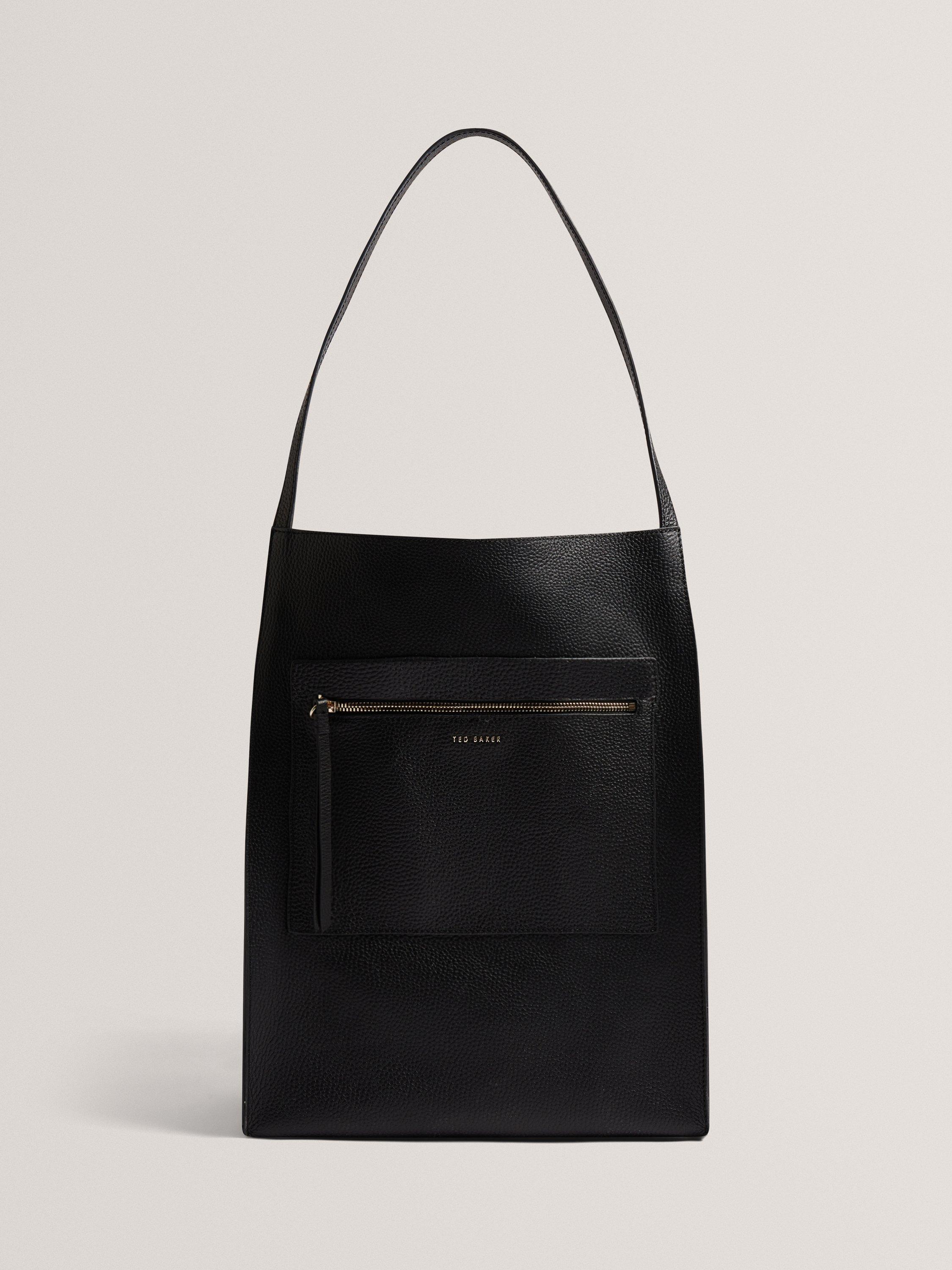 Product image 1 of 6, which shows Ted Baker Tammila Large Shopper Leather Tote Bag, Black