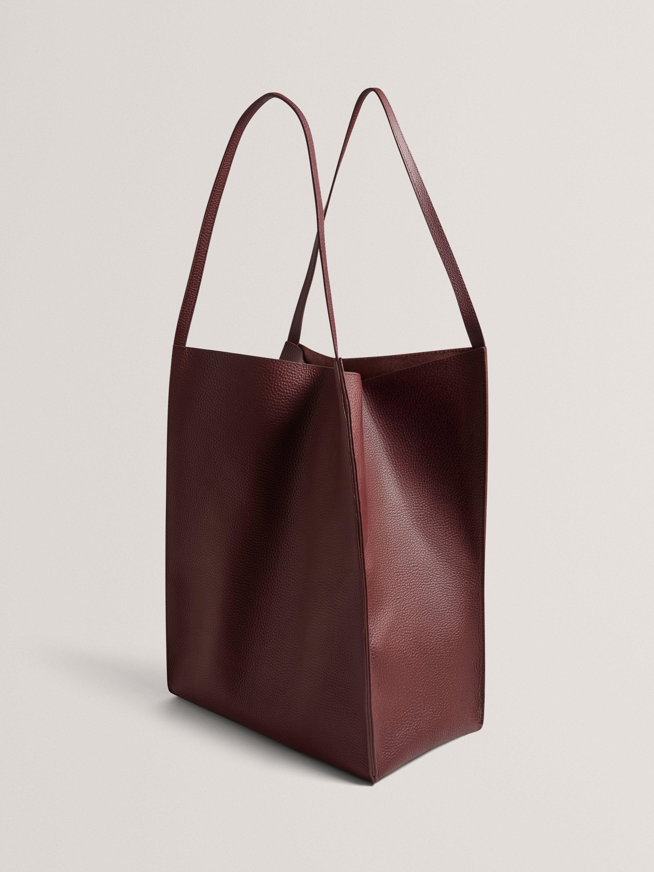 Product image 2 of 6, which shows Ted Baker Tammila Large Shopper Leather Tote Bag, Burgundy