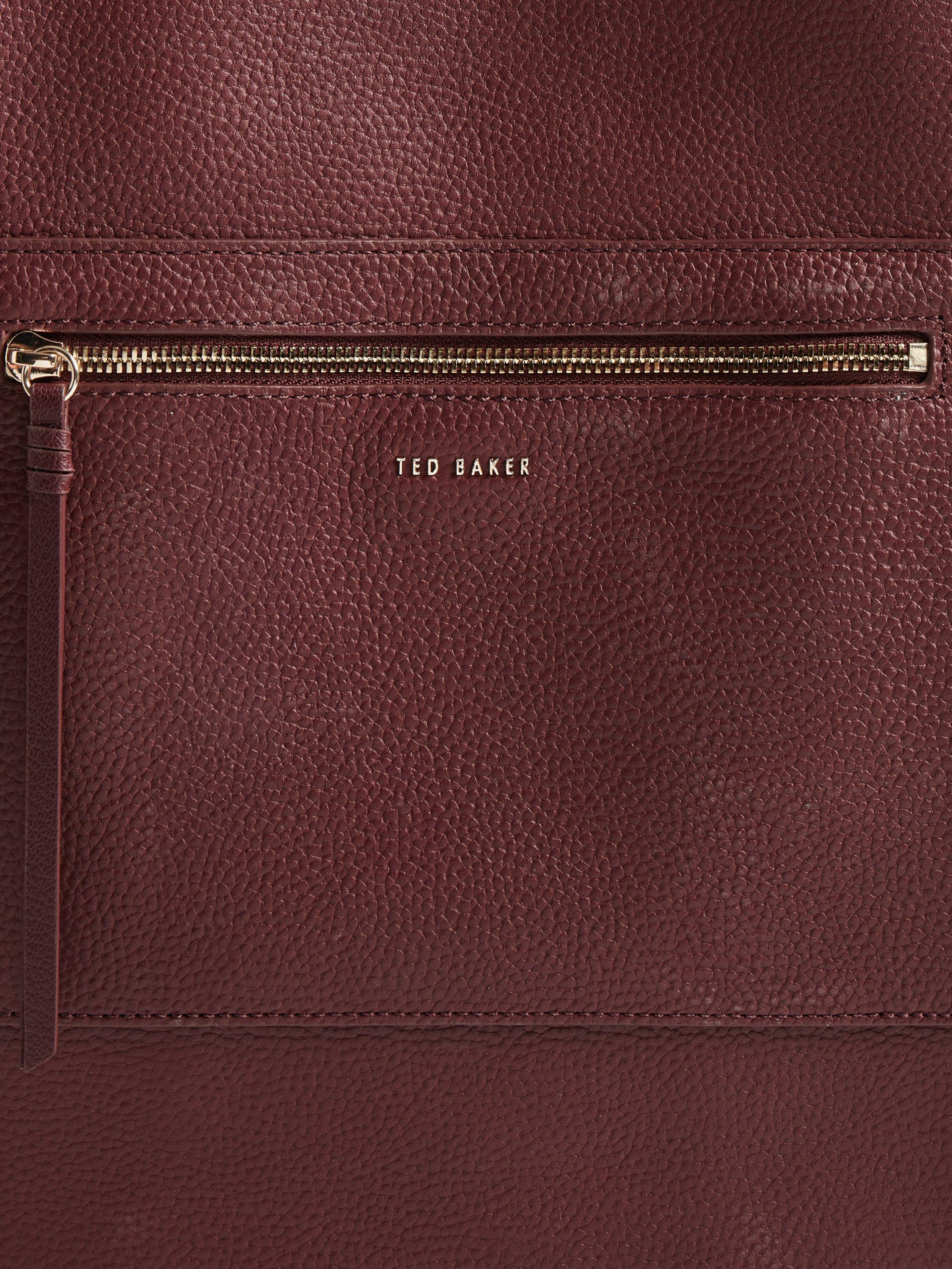 Product image 3 of 6, which shows Ted Baker Tammila Large Shopper Leather Tote Bag, Burgundy