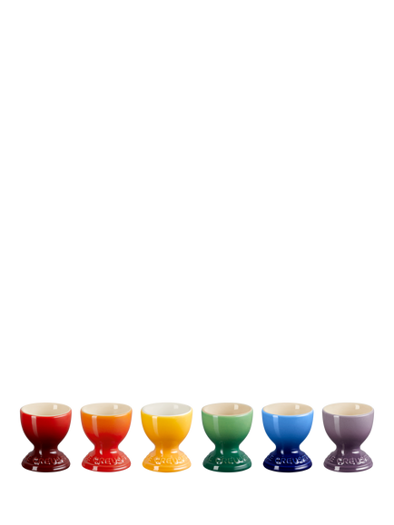 Le Creuset Stoneware Egg Cup, Set of 6, Rainbow, Rainbow
