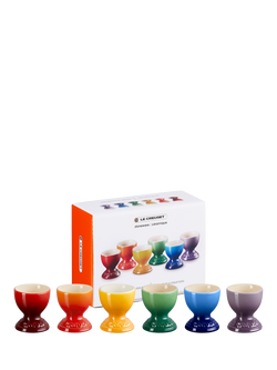 Le Creuset Stoneware Egg Cup, Set of 6, Rainbow - view 2, Rainbow