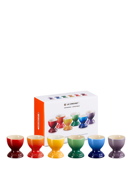 Le Creuset Stoneware Egg Cup, Set of 6, Rainbow - view 2, Rainbow
